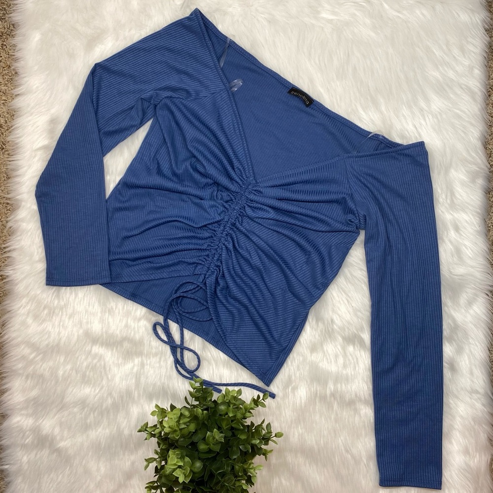 Blue or Black Off Shoulder Women’s Top
